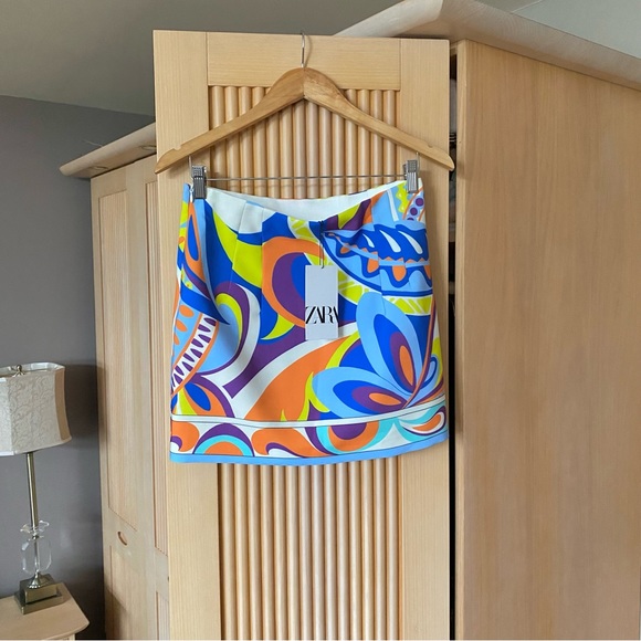 Zara paisley abstract printed mini skirt - Picture 5 of 16